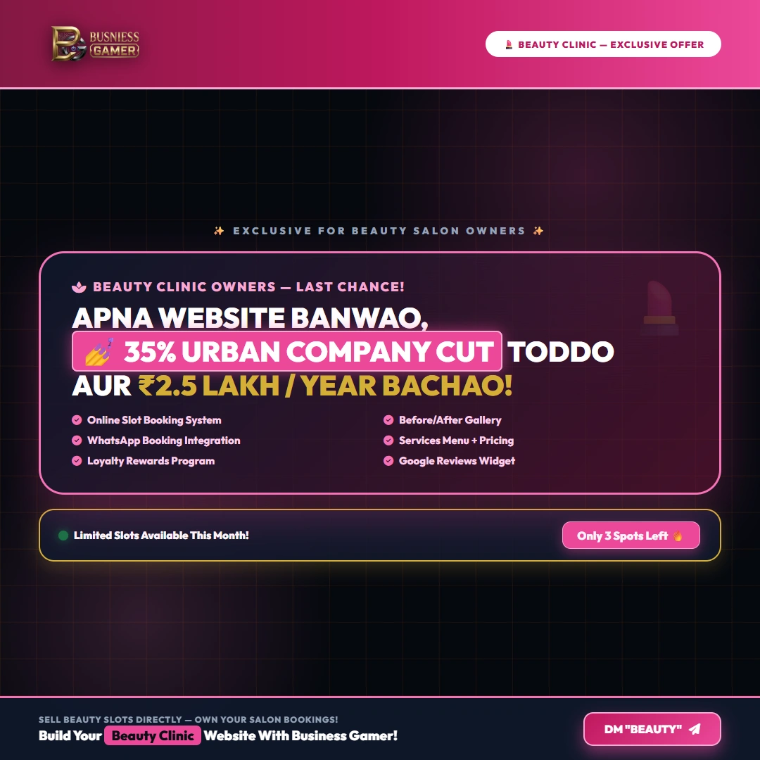 Website Development for Salons - Modern High Converting Website Design Showcase by Business Gamer